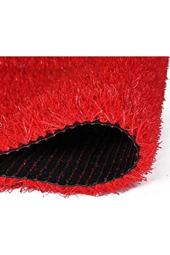 Generic Artificial Indoor Outdoor Red Artificial Grass Turf, with Drainage Holes Synthetic Grass 1x2M