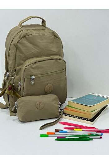 Sanmorris Unisex Water Resistant Crinkle Fabric Hand, Cross Strap Pen Holder and Backpack