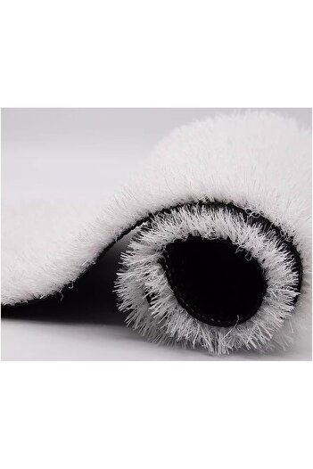 Generic White Artificial Grass Rug With Drain Holes, Synthetic Lawn Carpet Easy to Clean for School,