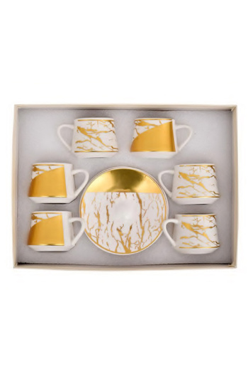 Bisbell Ceramic Tea cup with Saucer, Mug,6pcs,BB3420