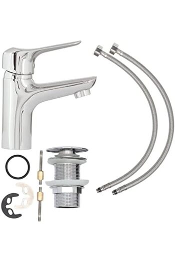 Reef Wash Basin Tap Lotus – Silver Chrome Finish, Metal Sink Faucet with Easy Operation