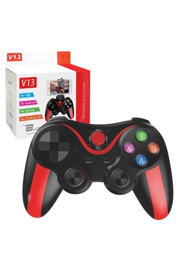 SKYDDAR INNOVATION Wireless Controller V13, Compatible Compatible with phones, tablets, TV Box, set sticker, Black; red