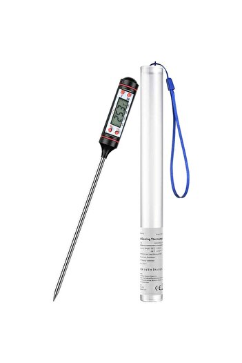 OEM Digital cooking thermometer, stainless steel, LCD screen, -50 - 300 C, Black/Silver