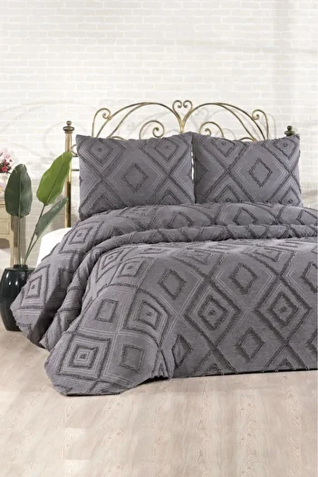 Çeyiz Diyarı Dowry Land Samira 3 Piece Double Pique Set Anthracite