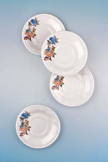 Bursa Porselen Dekor Pearl Series Flower Bouquet 4 Porcelain Tea Plate