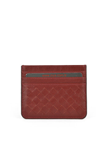 Ziya , Unisex Genuine Leather Card Holder 1539852Z06 Red Brown