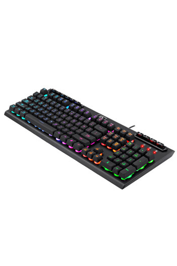 REDRAGON Tastatura Gaming Aditya, Cu fir, iluminare RGB, Layout US (Negru)
