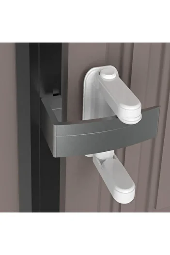 Empria Set of 2 door locks for dogs, cats, children, door handle lock safety devices, Empria, White