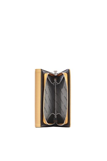CENGİZ PAKEL Cengiz Pakel Medium Size Magnetic Women's Wallet/Portfolio – 65296L - Mustard/Black
