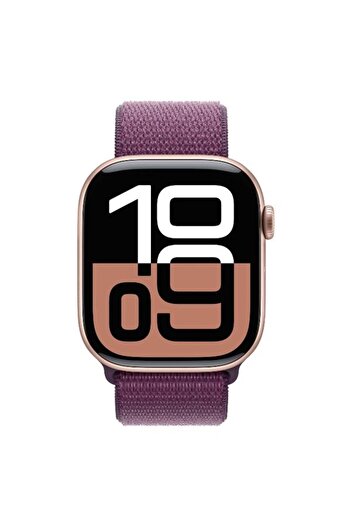 Apple Smartwatch Watch 10 GPS Cellular, Rose Gold Aluminium, 46mm, Textil Plum Sport Loop