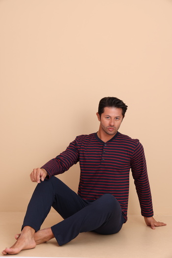 Redline Heat Regular Red Men's Long Sleeve Pajama Set