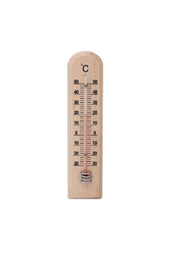 Bibilel Wall Thermometer, Wooden, Light Brown, 19 cm, JMB-BBL6475