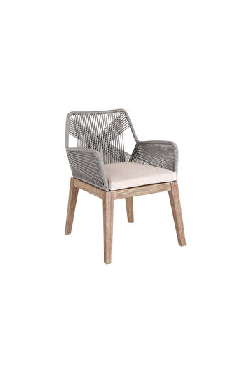 Chateaux COCO TEAK DINING SET W/ROPE GREY (6 DINING ARMCHAIRS & 1 DINING TABLE)
