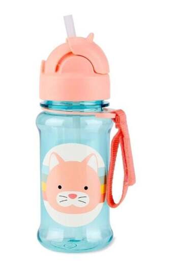 Skip Hop Tritan Water Bottle with Straw Cat