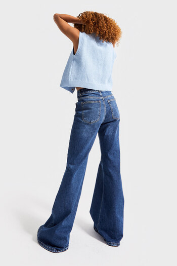 its basic Γυναικείο Σκούρο Μπλε Χρώμα 2w5-5 Flare Fit Comfort Ύφασμα Εσωτερικό Μέγεθος 83cm Τζιν Jean