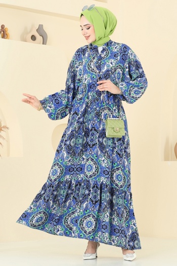 ModaMerve Ethnic Patterned Viscose Dress 832Ozn1046-Ms Saks