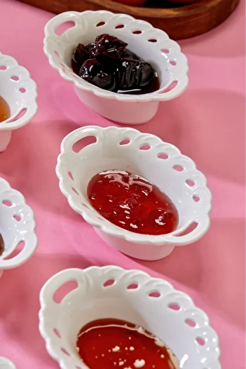 Cooker Set of 6 White Porcelain Jam Bowls 8.3X7.7 cm