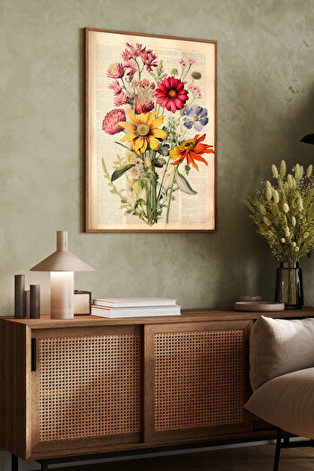 Dekorsiahome Tek Parça Ahşap Çerçeveli Oturma Odası Salon Mutfak Tablosu TK1289