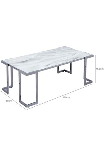 Vanity Living Coffee Table for Living Room Furniture, 100cm Gunmetal Stainless Steel Centre Table wi