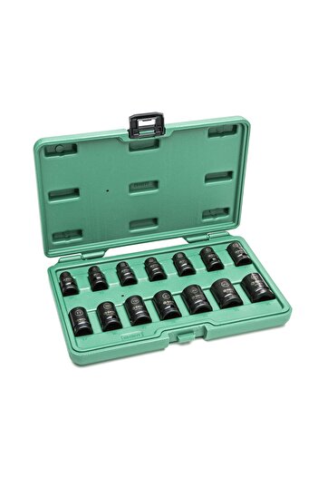 SATA impact socket set, 1/2", 10-24mm, 14 pieces