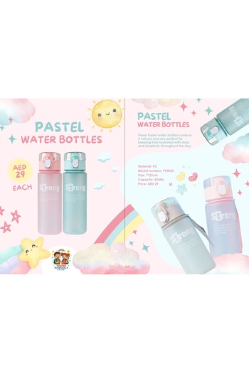 esabela Pastel Water Bottle for Kids, Leakproof, Minimalist, Quote, Bottle for School