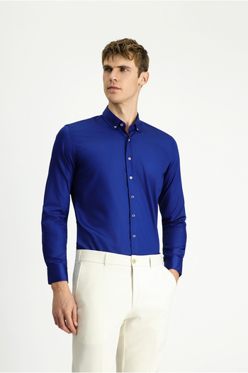 Kiğılı Long Sleeve Slim Fit Slim Fit Non Iron Non Iron Cotton Button Collar Shirt