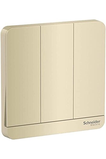 Schneider Electric E8333L1_WG AvatarOn Gold - 1-way plate switch 3 gang - 16AX - Gold