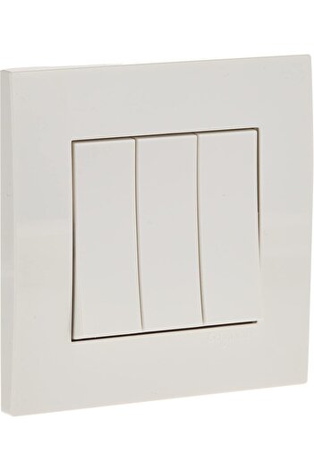 Schneider Electric KB33R_1 Vivace White - 1-way plate switch 3 gang - 16AX - white
