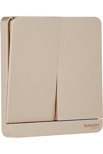 Schneider Electric E8332L1_WG AvatarOn Gold - 1-way Plate Switch 2 Gang - 16AX - Gold