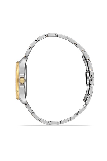 FERRO Yellow and Silver Steel Band Women's Wristwatch Fl43008A-D6 3Atm Water Resistant 2 Years Warranty