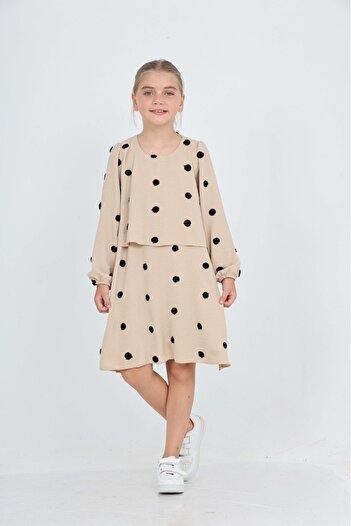 Toontoy Girl's Polka Dot Detailed Dress