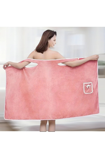 ORGANICYOU Chengdu 1Pcs Women's Luxury Soft Absorbent Bathrobe - 300g/ ㎡   Cute Button with Thick Plush Bathrobe