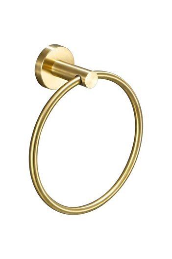Generic DELFINO Brushed Gold Towel Ring, Hand Towel Holder for Bathroom, Kitchen, Durable SUS304 Stainless
