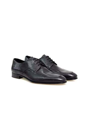 FRANCO CALVANI Black Color Lace-Up Genuine Leather Men's Shoes