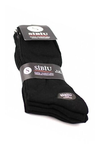 Santex Men's Black Socks, 1 pair seamless cotton, 43-46