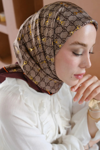 Webinay Home Twill Scarf G Pattern Εισαγόμενο Κασκόλ Κασκόλ Κασκόλ Hijab 90x90cm