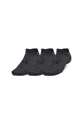 Under Armour UA Essential No Show Socks 3pk - Black, Size 42-44
