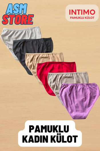 intimo Women's 12-Piece Cotton Bato Panties Set |   Colorful High Waist Casual Underwear (L-Xl)