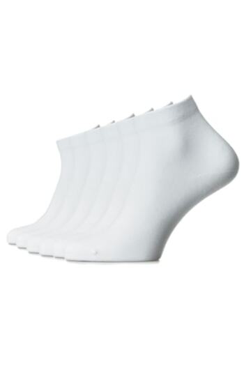 OEM Set 6 pairs short cotton socks combed without seam, 44-46, white