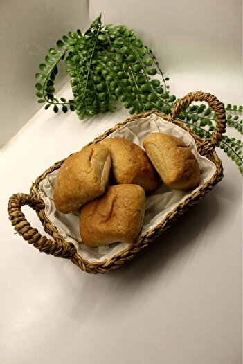 HBS Art Design Hbs Art Desing Wicker Bread Basket with Handle Cloth Organizer Bread Basket