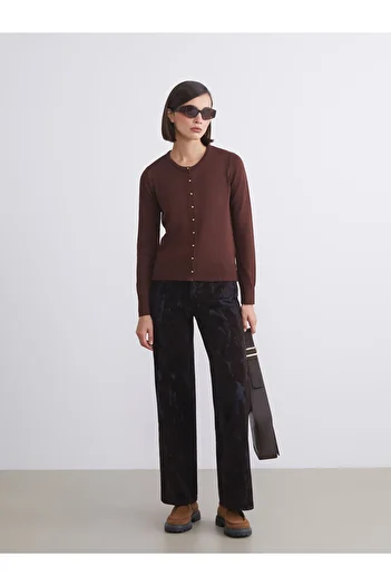 LC Waikiki Lcw Vision New Season Crew Neck Women's Knitwear Cardigan