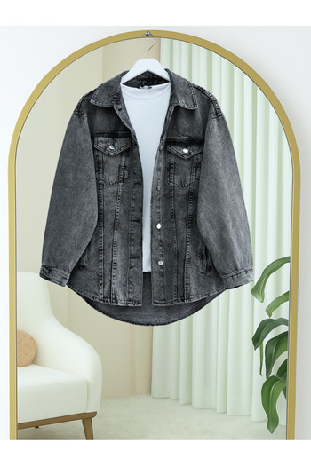 Modamorfo Buttoned pocketed denim jacket - smoky