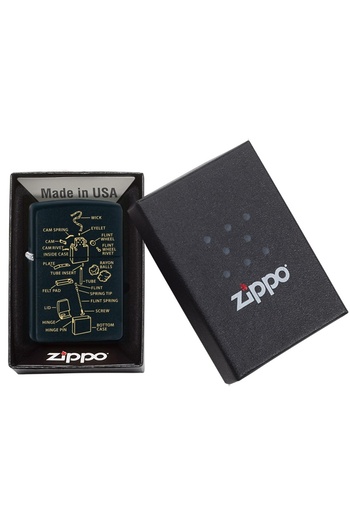 Zippo Anatomy Of Lighter Black Matte Dizayn Çakmak