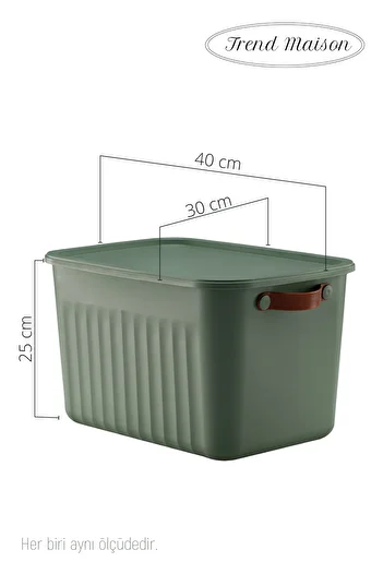 Trend Maison Decorative Storage Box, Multi-Purpose Organizer, Bathroom Kitchen Organizer, Box with Lid, Green 3-Piece