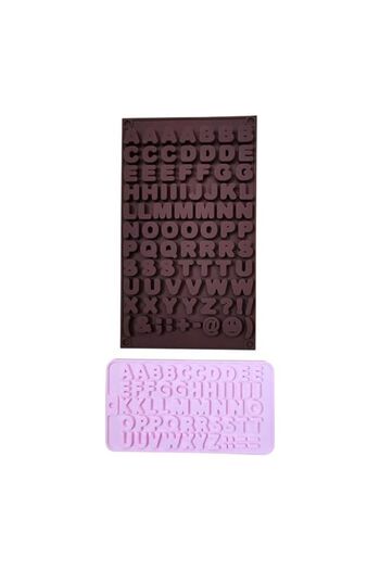 Generic 2-Piece Silicone Alphabet & Number Moulds for Chocolate & Candy