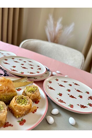 Yiğit Seramik Züccaciye Blackberry Garden 6-Piece Dessert Plate