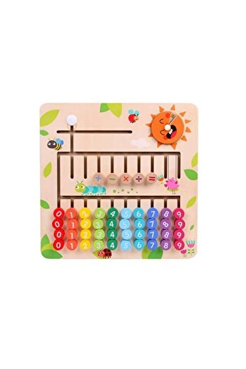 OEM Joc de matematică Montessori din lemn, labirint, multicolor, 30 cm