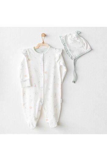 Budi Andywawa Ac25510 Love Family Baby Jumpsuit Set Ecru