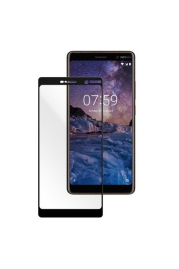 OEM Protective Screen Compatible with Nokia 7 Plus, Tempered Glass 9H, Black-Transparent
