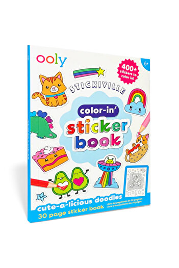 Ooly Stickiville Coloring Sticker Book – Cute Drawings